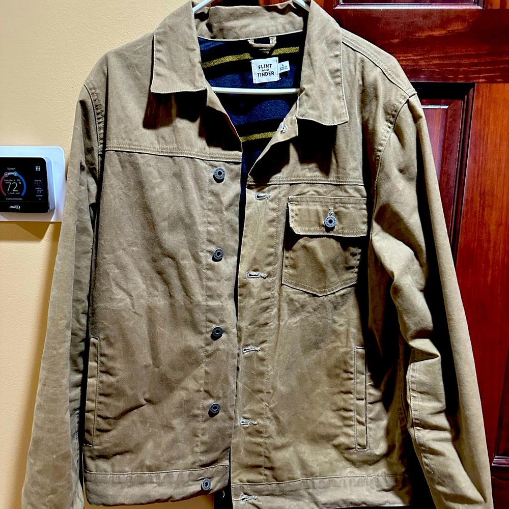 Flint And Tinder Lined Waxed Trucker Jacket Men’s Large